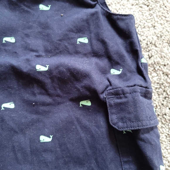Carter's One Piece 3M Boys Whales Pockets Blue - Picture 3 of 4